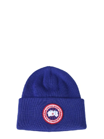 Shop Canada Goose Knitted Beanie In Blue