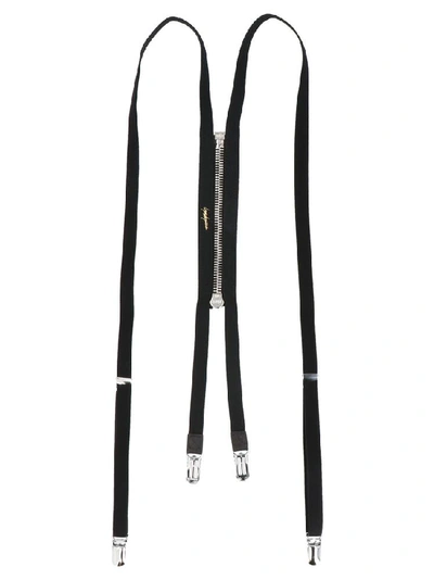 Shop Yohji Yamamoto Zip Detail Braces In Black