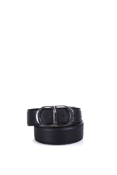 Shop Dior Homme Cd Buckle Leather Belt In Black