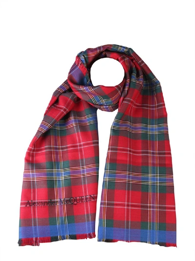 Shop Alexander Mcqueen Checked Scarf In Multi