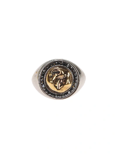 Shop Alexander Mcqueen Crystal Embellished Tooth Ring In Multi