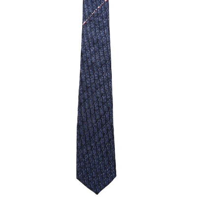 Shop Dior Homme All Over Logo Tie In Blue