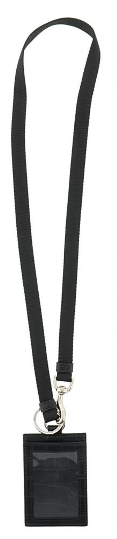 Shop Alexander Mcqueen Logo Embossed Lanyard In Black