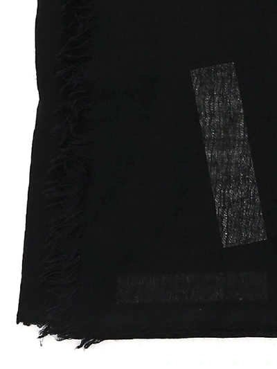 Shop Rick Owens Fringed Scarf In Black