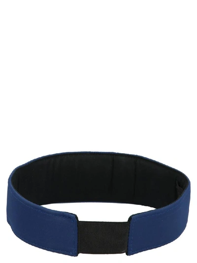 Shop Prada Log Plaque Visor In Blue