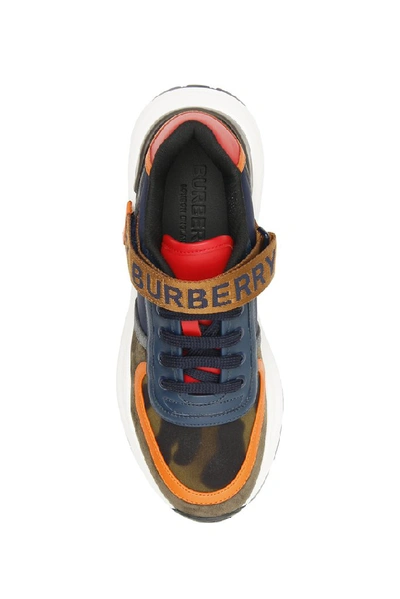 Shop Burberry Logo Detail Leopard Print Sneakers In Multi