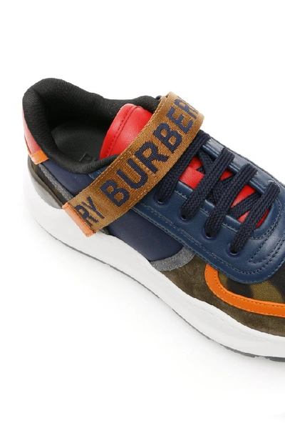 Shop Burberry Logo Detail Leopard Print Sneakers In Multi