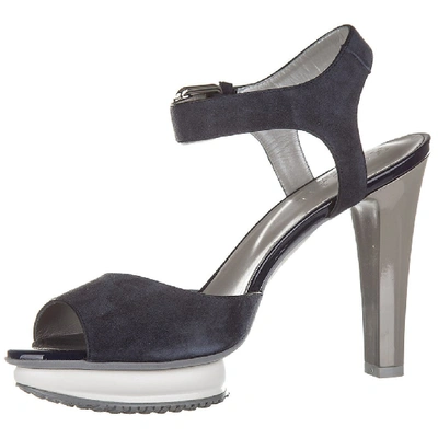 Shop Hogan Contrasting Panelled Heel Sandals In Multi