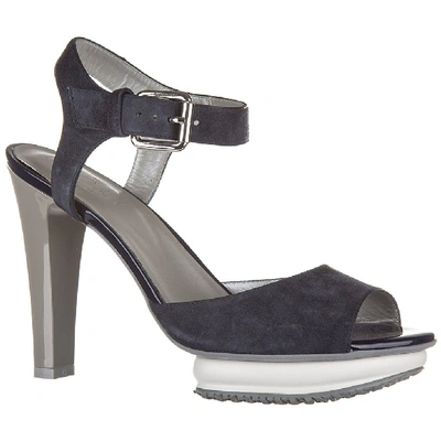 Shop Hogan Contrasting Panelled Heel Sandals In Multi