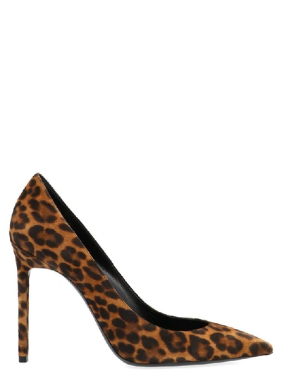 Shop Saint Laurent Anja 105 Leopard Print Pumps In Multi