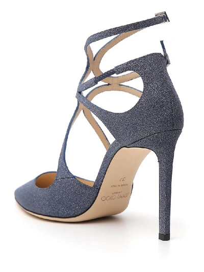 Shop Jimmy Choo Lancer 100 Pumps In Navy