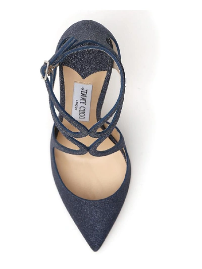 Shop Jimmy Choo Lancer 100 Pumps In Navy