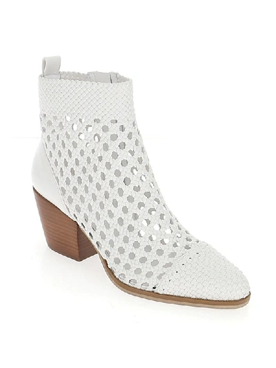 Michael Michael Kors Women's Augustine Woven Leather Booties In White |  ModeSens