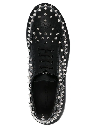 Shop Alexander Mcqueen Studded Hybrid Lace In Black