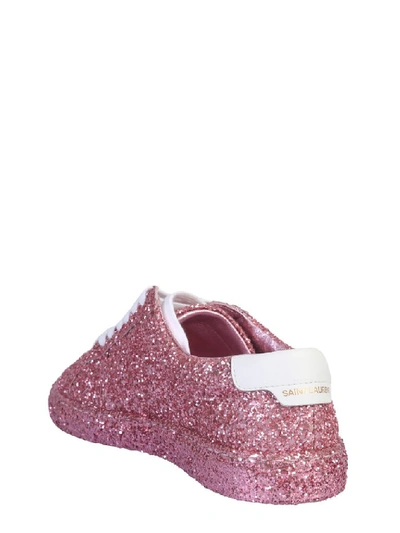 Shop Saint Laurent Andy Glittered Sneakers In Pink