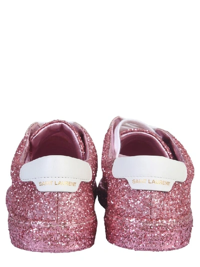 Shop Saint Laurent Andy Glittered Sneakers In Pink