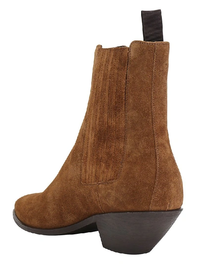 Shop Saint Laurent Chelsea Boots In Brown