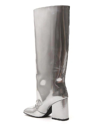 Shop Marni Metallic Knee In Silver