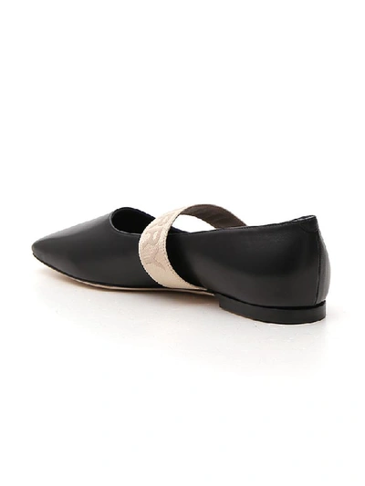 Shop Burberry Logo Detail Ballet Flats In Black