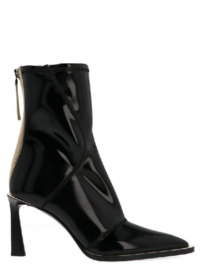 Shop Fendi Glossy Heeled Boots In Black