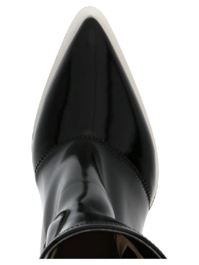 Shop Fendi Glossy Heeled Boots In Black