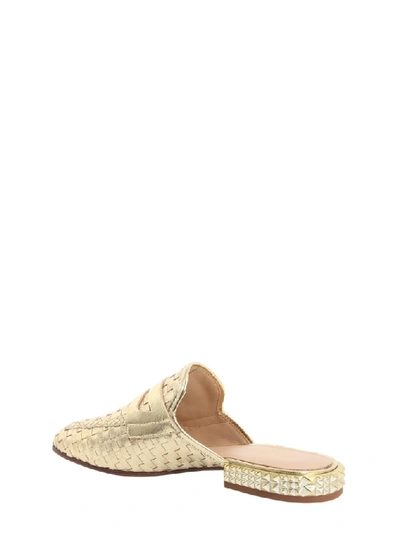 Shop Ash Eloise Pattern Loafers In Gold