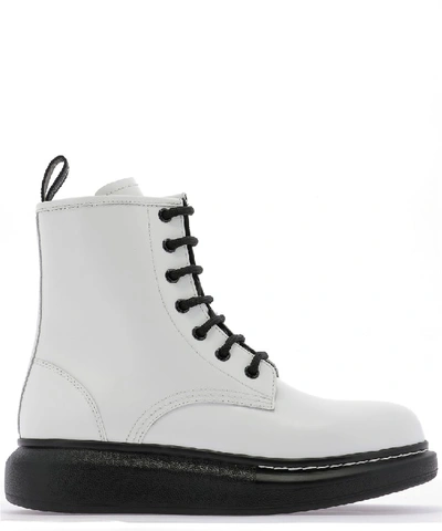 Shop Alexander Mcqueen Lace Up Ankle Boots In White