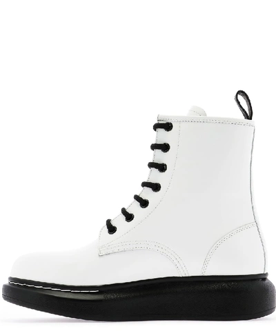 Shop Alexander Mcqueen Lace Up Ankle Boots In White