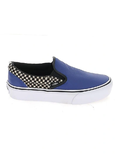 Shop Vans Classic 98 Checkered Detail Slip On Sneakers In Blue