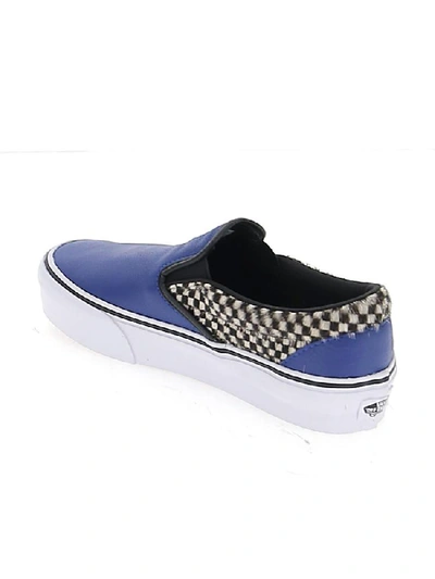 Shop Vans Classic 98 Checkered Detail Slip On Sneakers In Blue