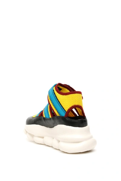 Shop Versace Chain Reaction Cut-out Sneakers In Multi