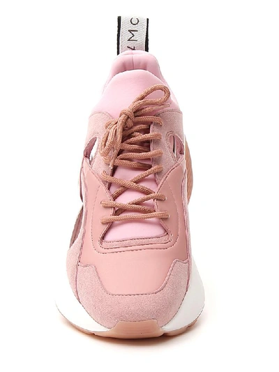 Shop Stella Mccartney Eclypse Logo Heel Tab Lace Up Sneakers In Pink