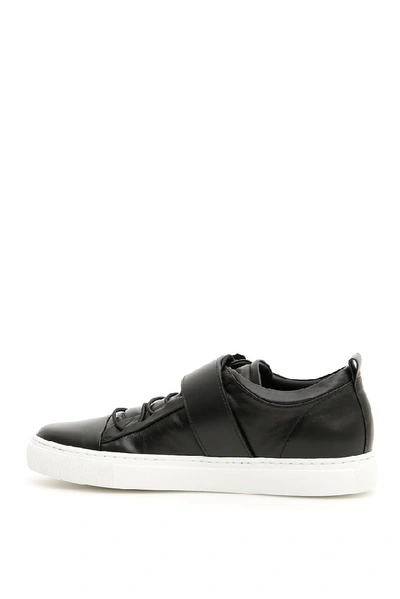 Shop Lanvin Buckled Sneakers In Black
