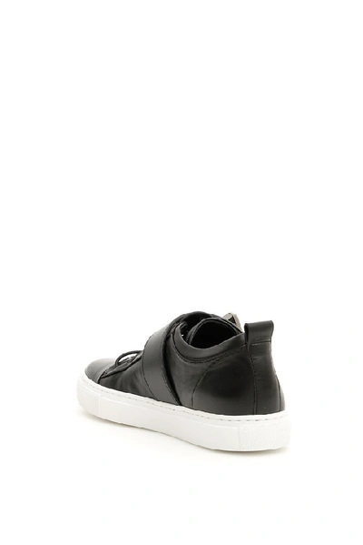 Shop Lanvin Buckled Sneakers In Black