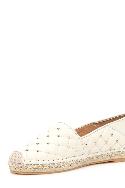 Shop Valentino Garavani Rockstud Spike Espadrilles In White