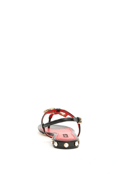 Shop Dolce & Gabbana Dg Amore Logo Sandals In Black