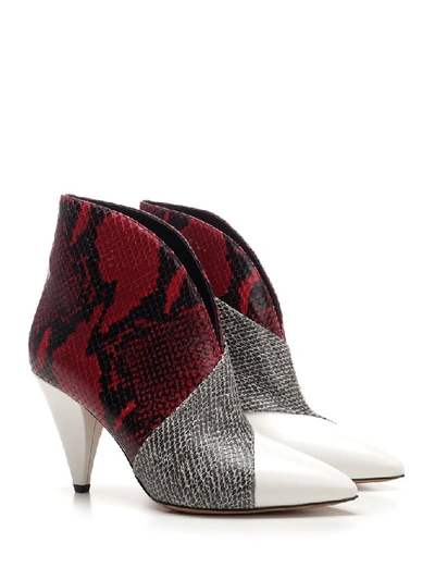 Shop Isabel Marant Snakeskin Pattern Heel Ankle Boots In Multi