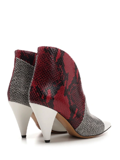 Shop Isabel Marant Snakeskin Pattern Heel Ankle Boots In Multi