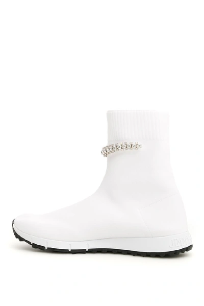 Shop Jimmy Choo Regena Embellished Sneakers In White
