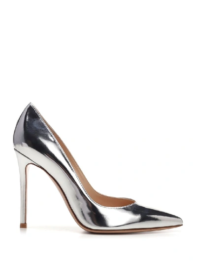 Shop Gianvito Rossi Metallic Pointed Toe Pumps In Silver