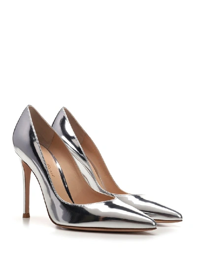 Shop Gianvito Rossi Metallic Pointed Toe Pumps In Silver