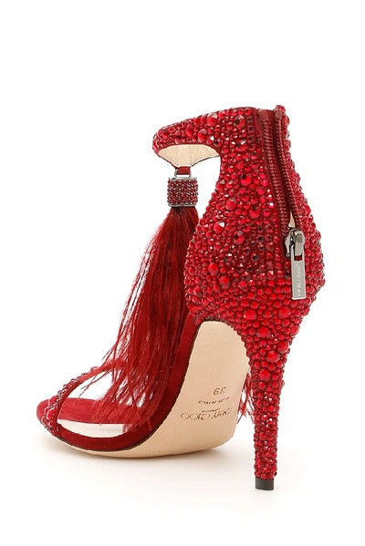 Shop Jimmy Choo Viola 100 Sandals In Red