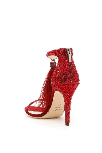 Shop Jimmy Choo Viola 100 Sandals In Red