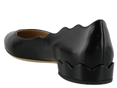 Shop Chloé Scalloped Edge Ballerinas In Black