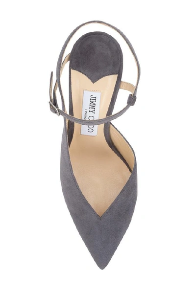 Shop Jimmy Choo Sakeya 85 Ankle Strap Pumps In Grey