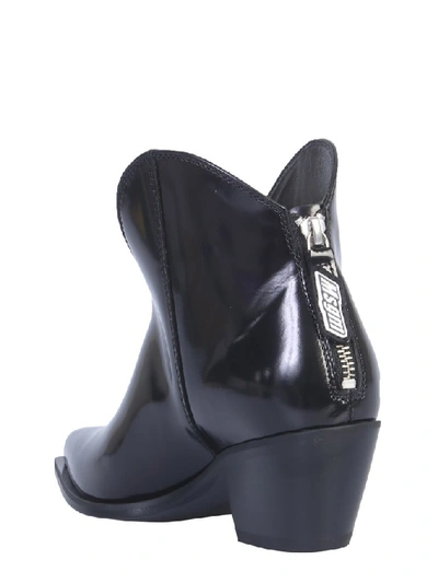 Shop Msgm Back Zip Ankle Boots In Black