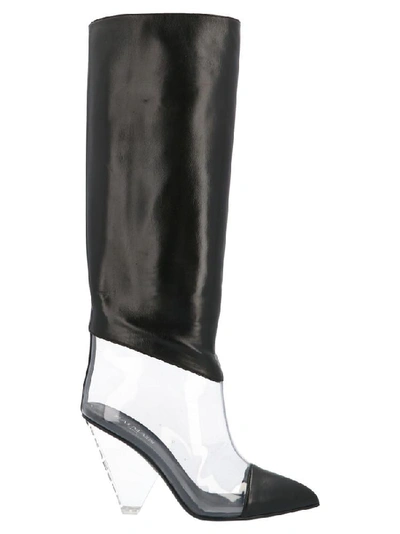 Shop Balmain Lisy Contrast Boots In Black