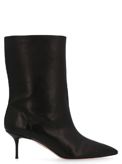 Shop Aquazzura Pointed Toe Ankle Boots In Black