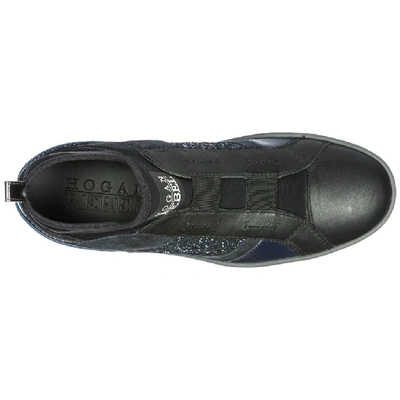 Shop Hogan Rebel Glitter Detail Sneakers In Black
