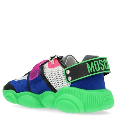 Shop Moschino Teddy Fluro Sneakers In Green
